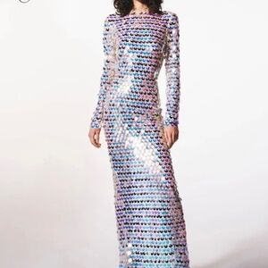 sexy long sleeve open back dress